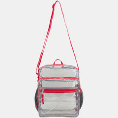 Eastsport Clear Stadium Messenger Bag with Side Mesh Pockets