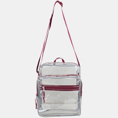 Eastsport Clear Stadium Messenger Bag with Side Mesh Pockets