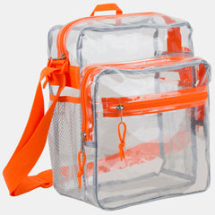 Eastsport Clear Stadium Messenger Bag with Side Mesh Pockets