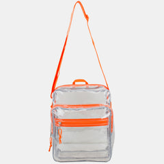 Eastsport Clear Stadium Messenger Bag with Side Mesh Pockets