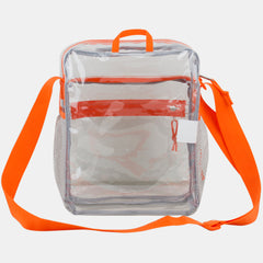 Eastsport Clear Stadium Messenger Bag with Side Mesh Pockets