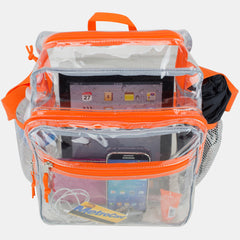Eastsport Clear Stadium Messenger Bag with Side Mesh Pockets
