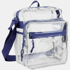 Eastsport Clear Stadium Messenger Bag with Side Mesh Pockets
