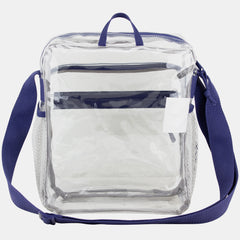 Eastsport Clear Stadium Messenger Bag with Side Mesh Pockets