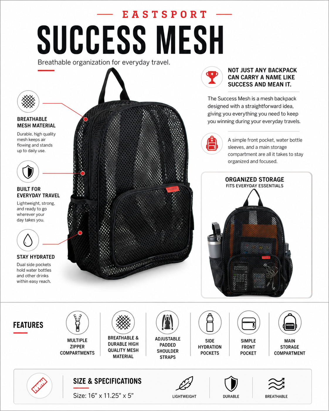 Success Mesh Backpack