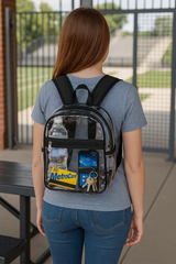 100% Transparent Clear Mini Backpack with Adjustable Straps