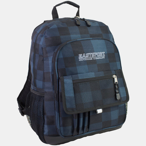 Tech Backpack with Messenger Gear Bag Combo Blue Plaid