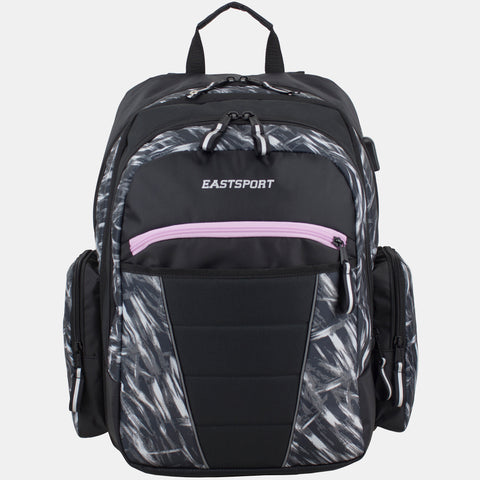 Eastsport Multipurpose Expandable Backpack with Multiple Compartments and External USB Charging Port