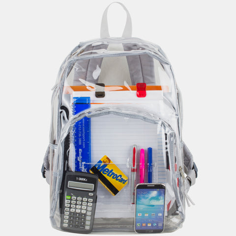 Clear Backpack with Printed Straps