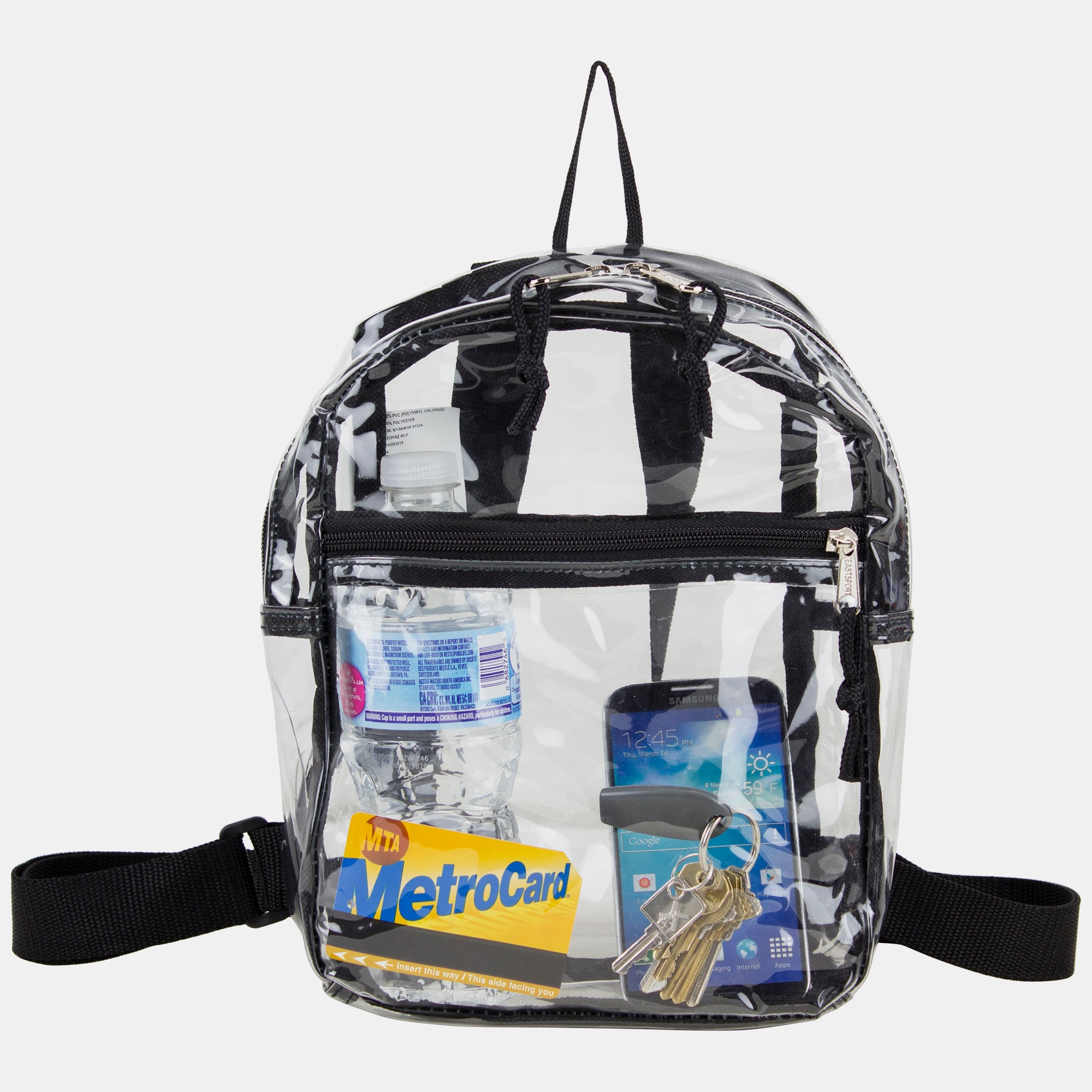 100% Transparent Clear Mini Backpack with Adjustable Straps