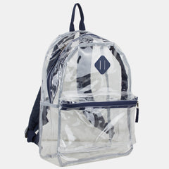 Eastsport Clear PVC Backpack with Front Diamond Lash Tab  and Colorful Adjustable Padded Straps