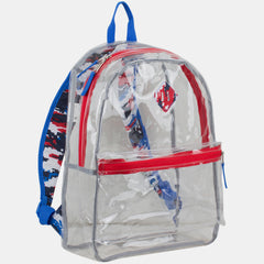 Clear Backpack with Printed Straps & Front Diamond Lash Tab