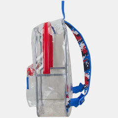 Clear Backpack with Printed Straps & Front Diamond Lash Tab