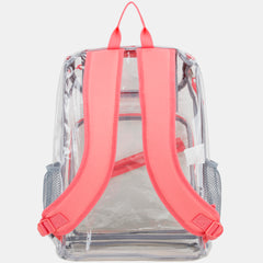 Eastsport Durable Clear Top Loader Backpack with Adjustable Colorful Straps - Transparent