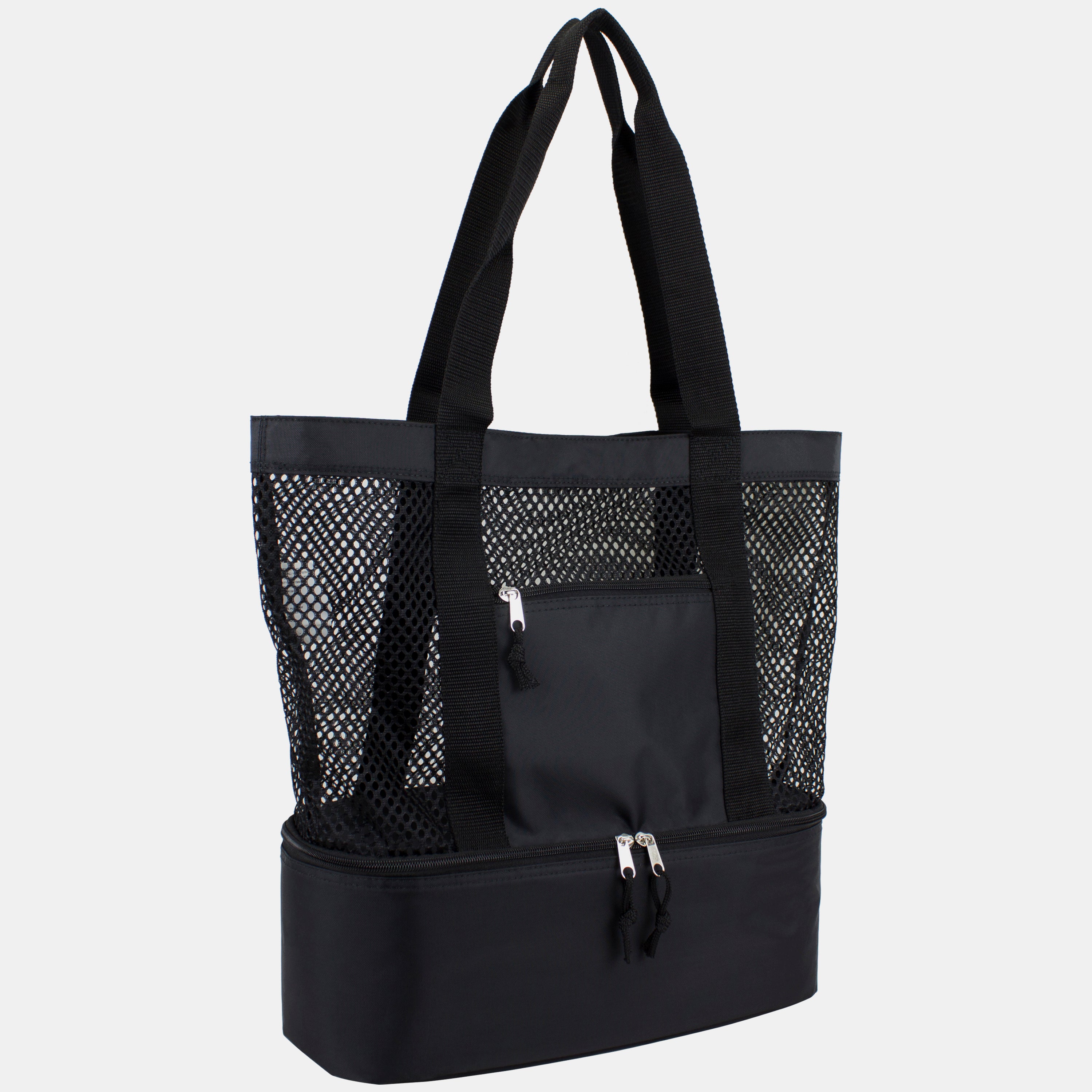 Mesh Cooler Tote Beach Bag in Black Eastsport