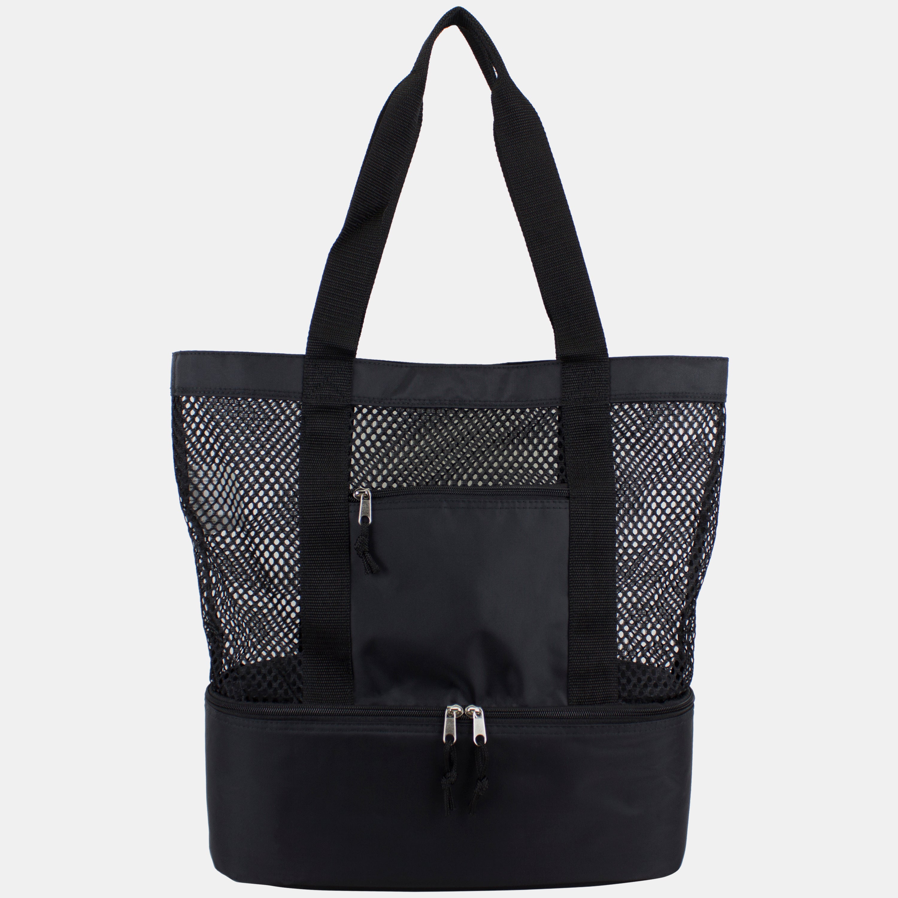 Mesh Cooler Tote Beach Bag in Black