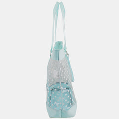 Eastsport Supreme Deluxe 100% Clear PVC Printed Large Beach Tote with Free Large Wristlet