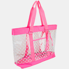 Eastsport Supreme Deluxe 100% Clear PVC Printed Large Beach Tote with Free Large Wristlet
