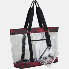 Eastsport Supreme Deluxe 100% Clear PVC Printed Large Tote with Free Large Wristlet