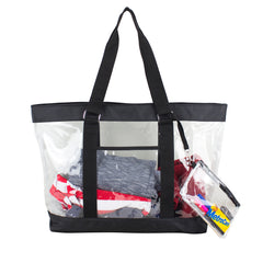 Eastsport Supreme Deluxe 100% Clear PVC Printed Large Tote with Free Large Wristlet