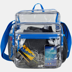 Eastsport Clear Stadium Messenger Bag with Side Mesh Pockets