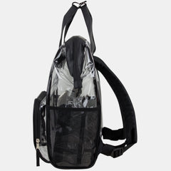 Eastsport Double Handle Clear Backpack with Adjustable Padded Straps and Bonus Clear Pouch, Tote Alternative
