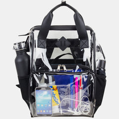 Eastsport Double Handle Clear Backpack with Adjustable Padded Straps and Bonus Clear Pouch, Tote Alternative